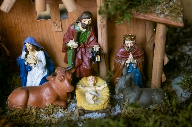 赤ちゃんイエス・キリストとのクリスマスのキリスト降誕のシーン