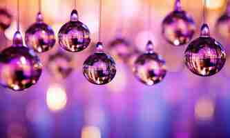 Free photo christmas picture with crystal ball decorations and diffused lights