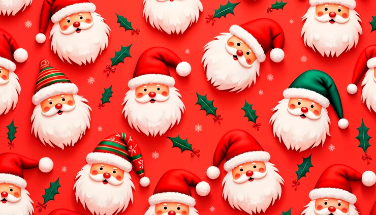 無料Photo クリスマス・サンタクロースの背景イラスト