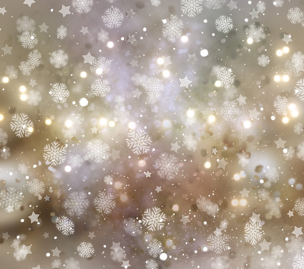 Free photo christmas of snowflakes and stars