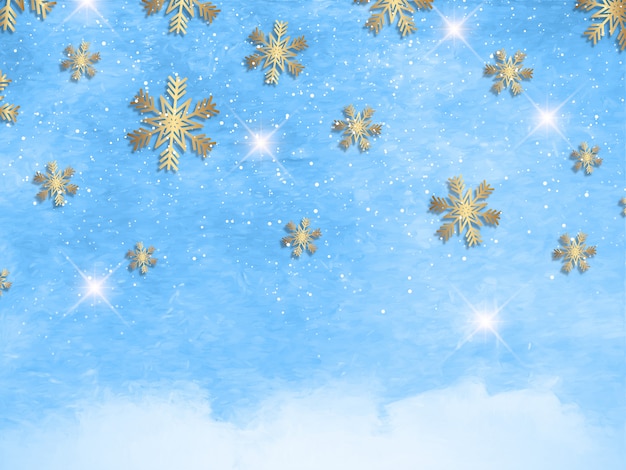 Free photo christmas snowflakes on a watercolour texture