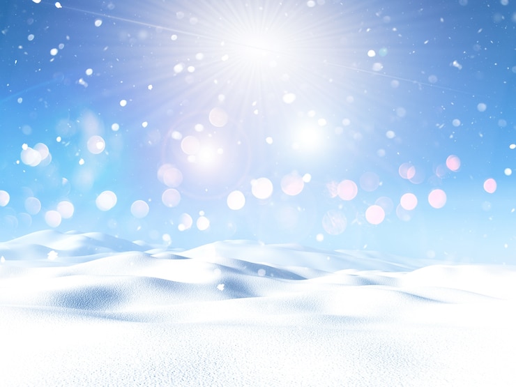無料Photo クリスマス雪の風景のレンダリング3d