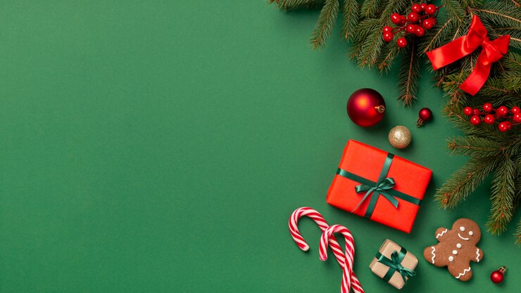 Free Photo christmas still life arrangement with copy space