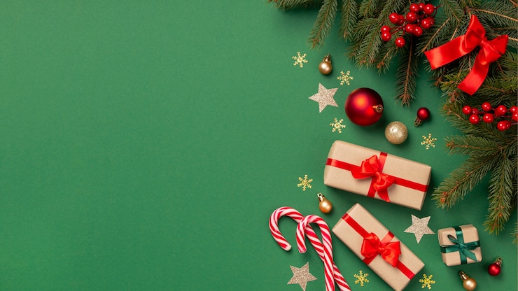 Free Photo christmas still life arrangement with copy space