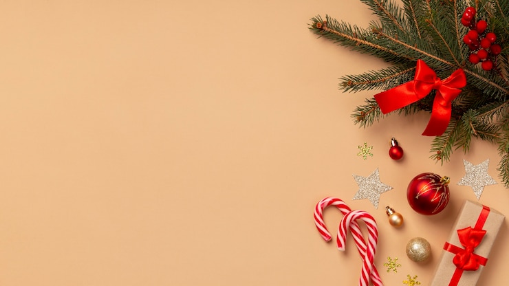 Free Photo christmas still life assortment with copy space