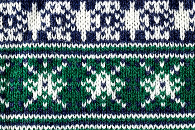 Christmas sweater with green details flat lay