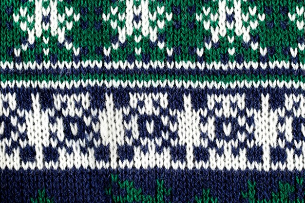 Christmas sweater with green details top view