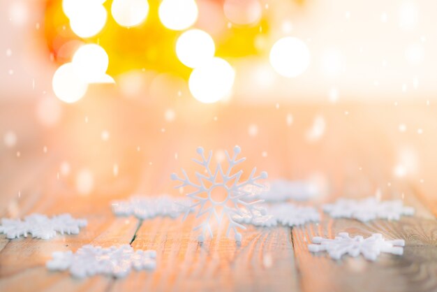 Christmas table background with decorations