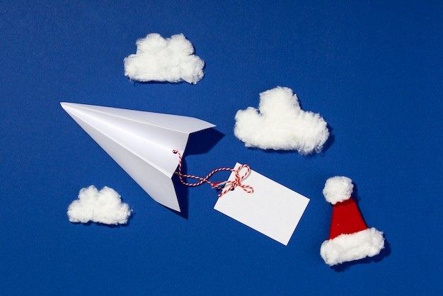 Christmas travel concept with airplane