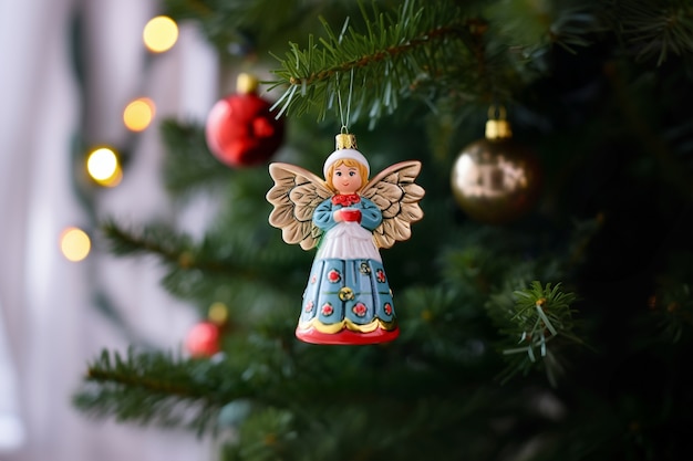 Free photo christmas tree angel ornament