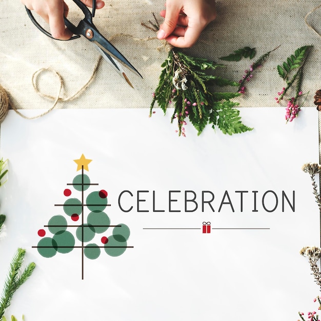 Free photo christmas tree celebration tinsel concept