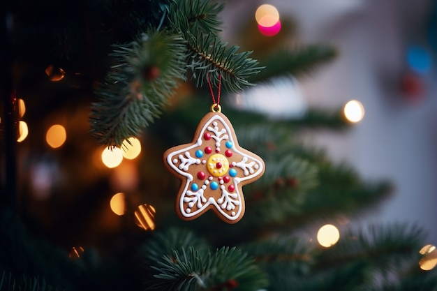 Free photo christmas tree gingerbread ornament