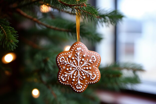 Christmas tree gingerbread ornament