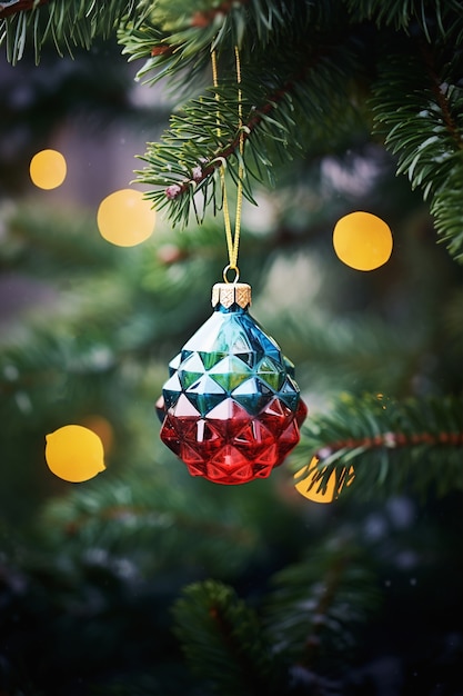 Foto gratuita ornamento del globo dell'albero di natale