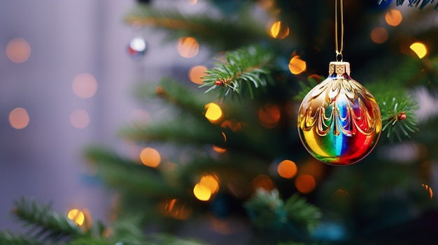 Foto gratuita ornamento del globo dell'albero di natale