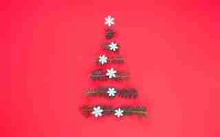 無料写真 モミの木の枝から作られたクリスマスツリー
