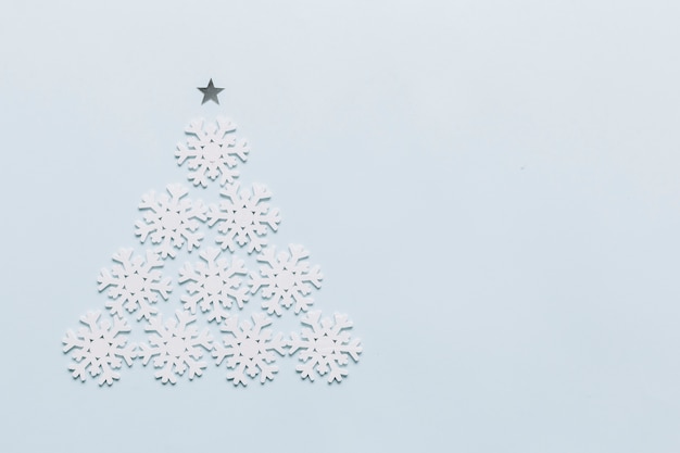 Christmas tree made from small snowflakes