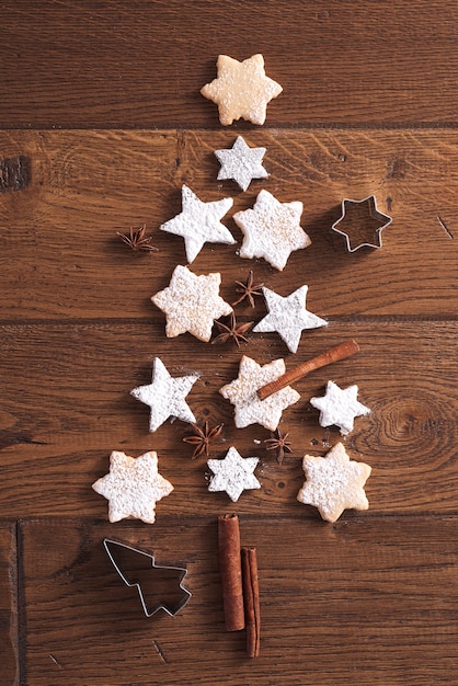 Christmas tree made of gingerbread cookies