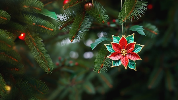 Free photo christmas tree mistletoe ornament