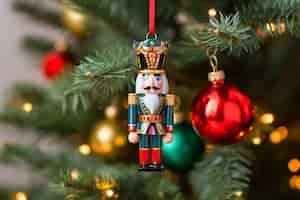 Free photo christmas tree nutcracker ornament