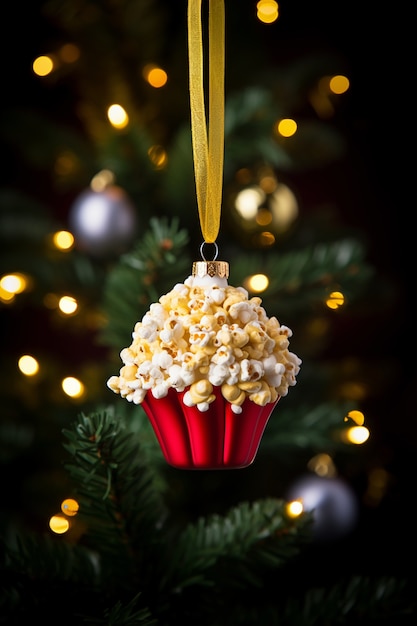 Foto gratuita ornamento di popcorn per albero di natale