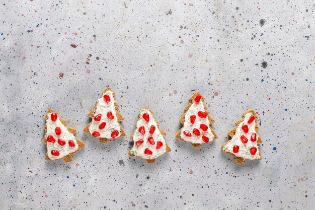 Christmas tree shaped snacks.