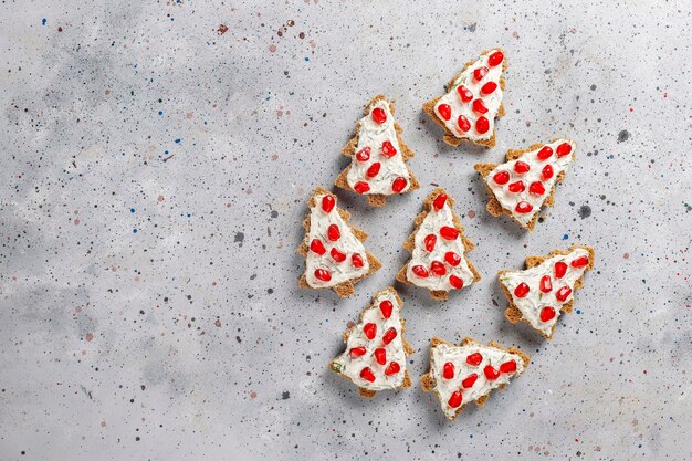 Christmas tree shaped snacks.