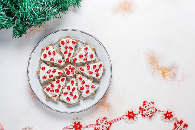 Christmas tree shaped snacks.