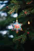 Free photo christmas tree star ornament