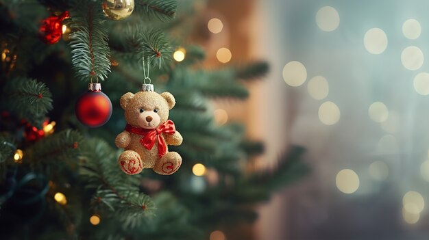 Christmas tree teddybear ornament