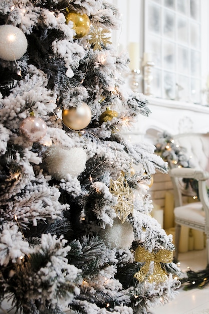 Christmas tree with snow