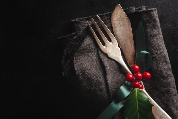 Christmas vintage rustic cutlery