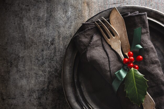 Christmas vintage rustic cutlery