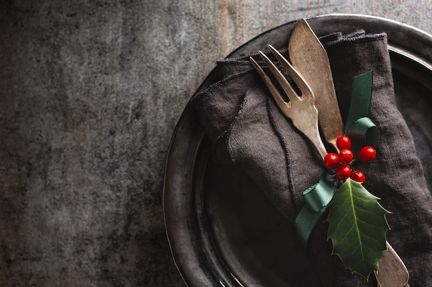 Christmas vintage rustic cutlery