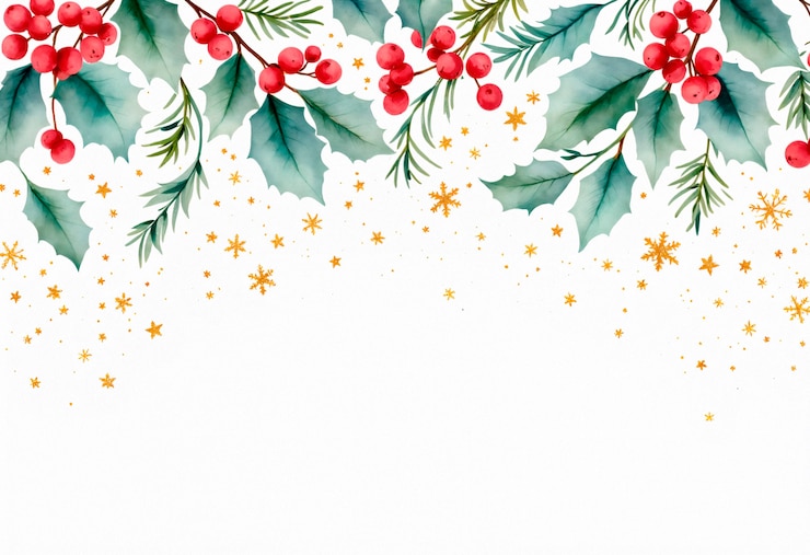 Free Photo christmas watercolor mistletoe illustration
