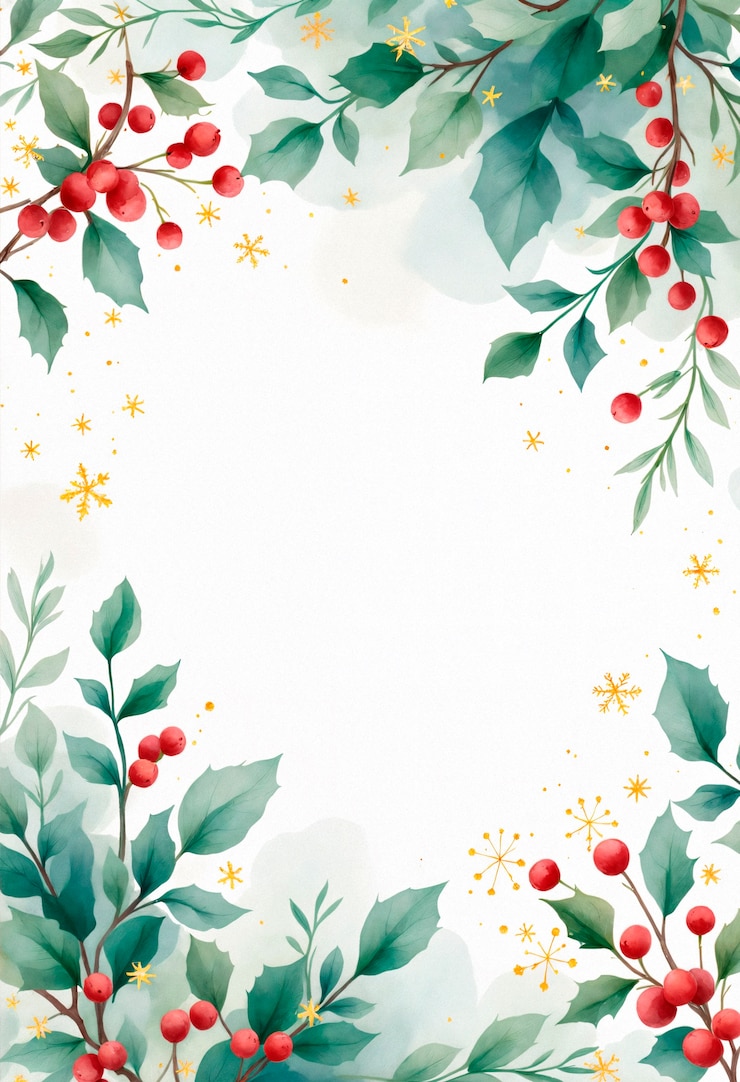Free Photo christmas watercolor mistletoe illustration