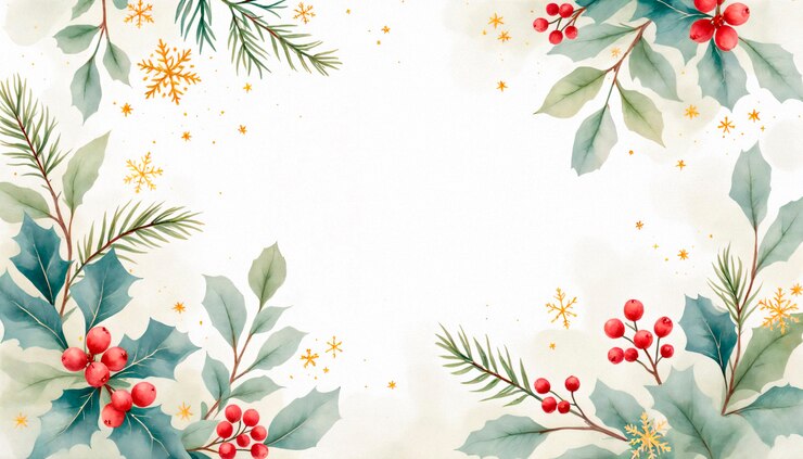 Free Photo christmas watercolor mistletoe illustration