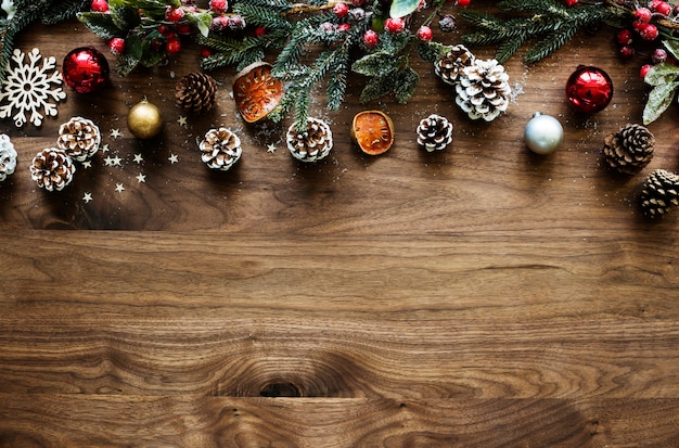 Free photo christmas wooden design space wallpaper