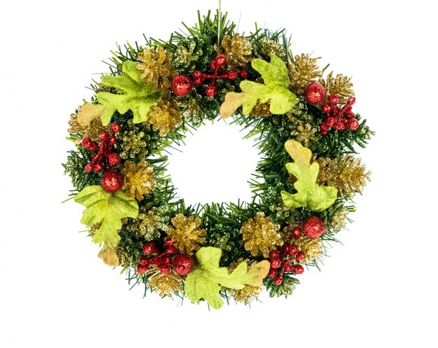 Christmas wreath isolated on white