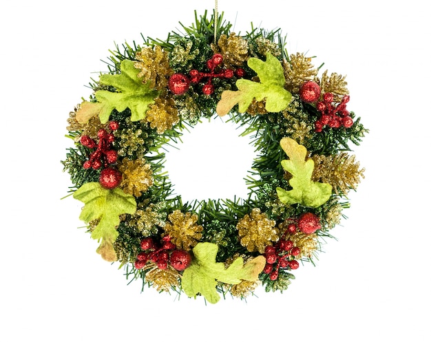 Christmas wreath isolated on white