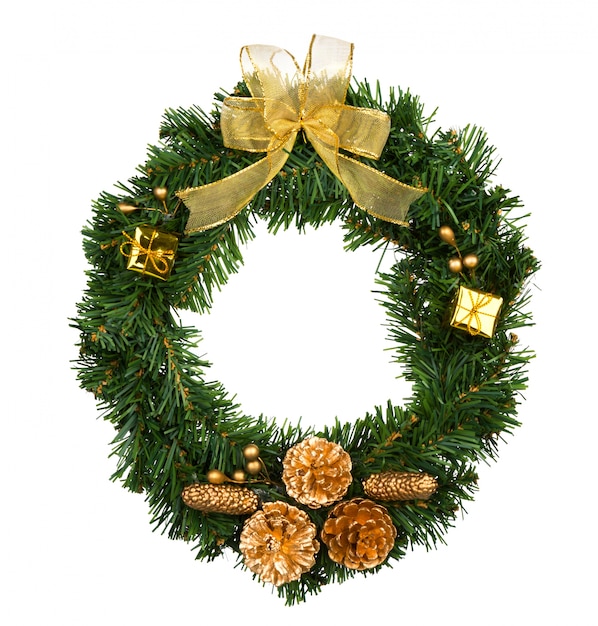 Christmas wreath isolated on white