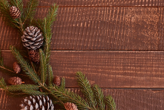 Christmas wreath lying on the table