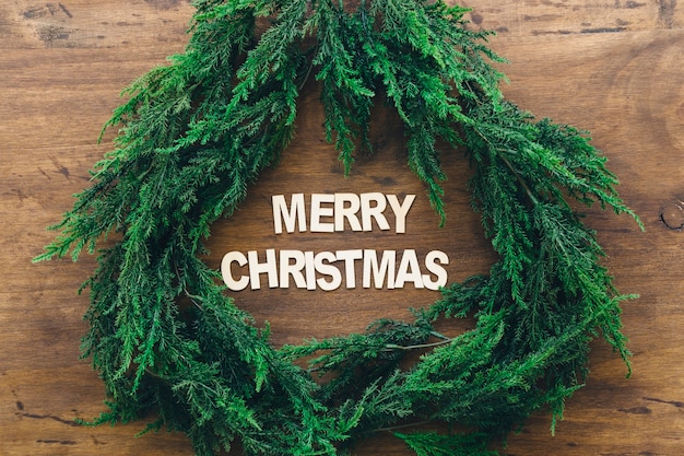 Free photo christmas wreath with letters