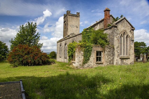 church ruined in county mayo, republic of ireland