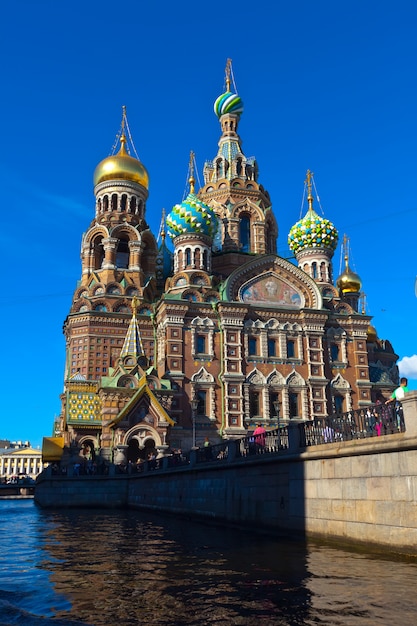 Free photo church of the savior on blood in summer