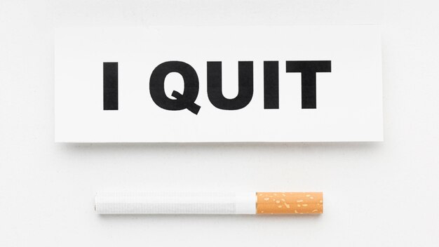 Cigarette with quit message