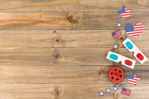 Free photo cinema items with american flags