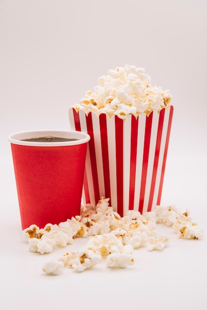 Cinema popcorn box with a soft drink