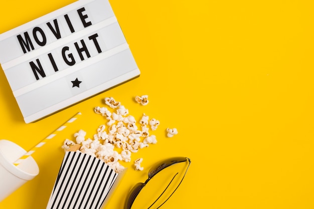 Cinema time with popcorn