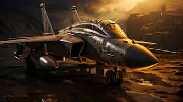 Free photo cinematic aircraft fighter background